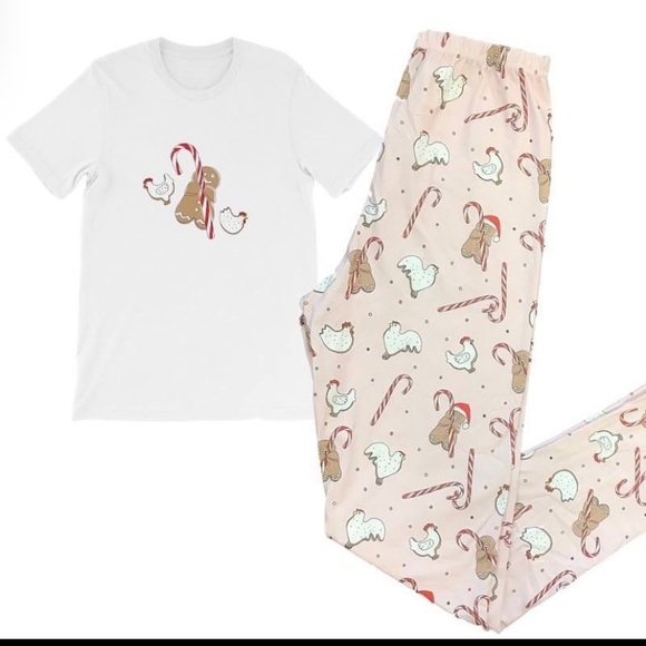 Bella+Canvas Fluffylayers Gingerbread Pajama Set. Size Small. - Picture 1 of 14